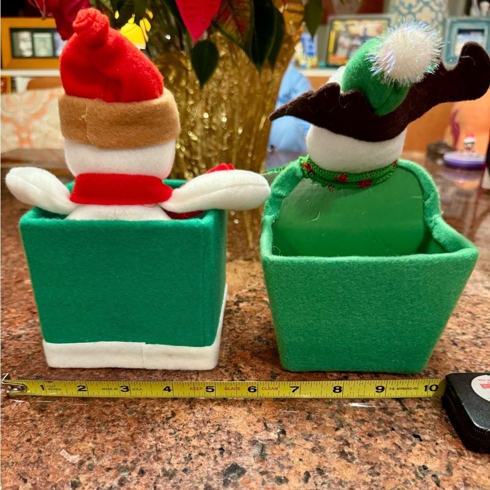 Festive & Fun Snowman & Reindeer containers 4 inches wide 8 inches tall - Picture 4 of 6